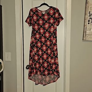 LuLaRoe LLR Short Sleeve hi-lo dress Size XS Aztec Print GUC